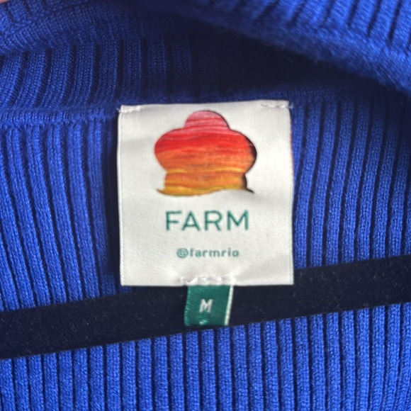 Farm Rio Medium Heart Cut Out Knit Sweater Dress Royal Blue - Picture 5 of 5